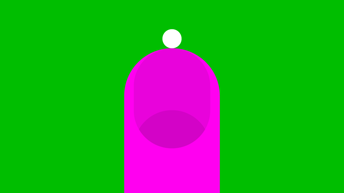 illustration of a pill balanced on a pink finger against a green background